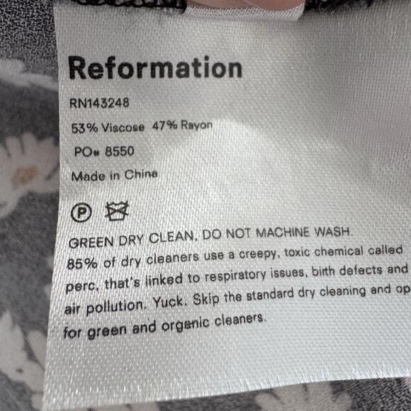 Reformation Daisy Print Floral Cross Strap Dress Womens 10 - Picture 7 of 8